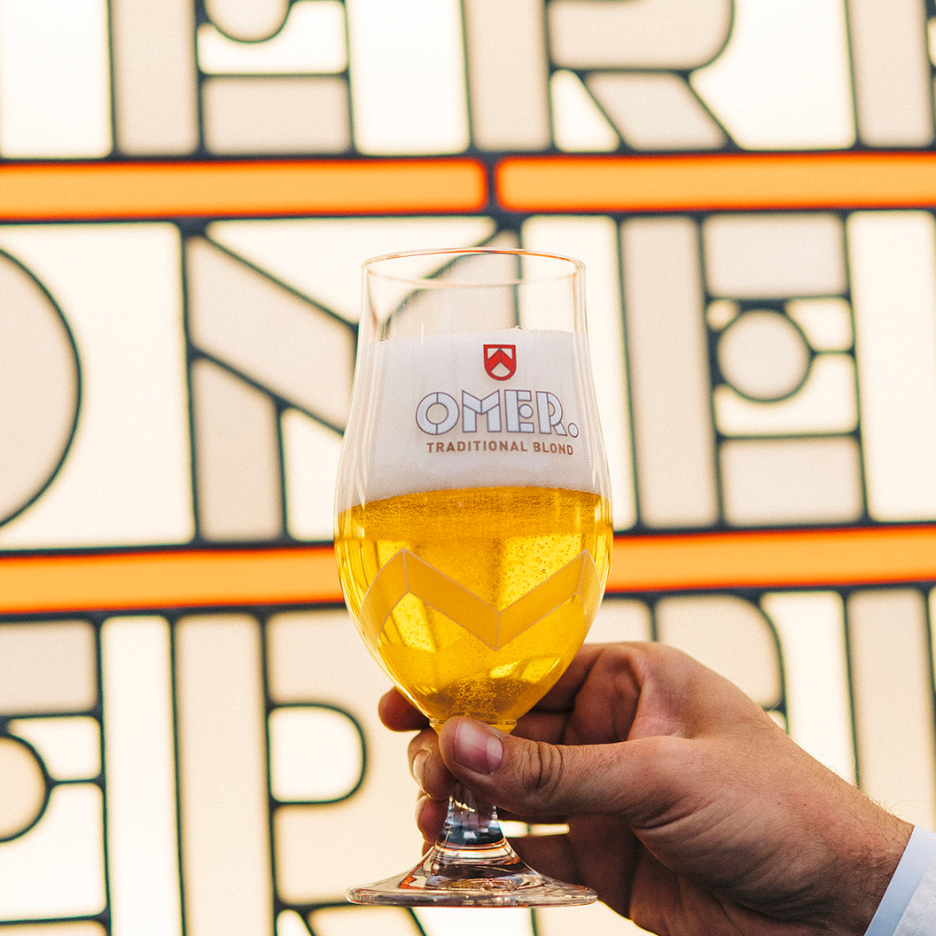 Origineel OMER. Traditional Blond glas 33cl in doosje